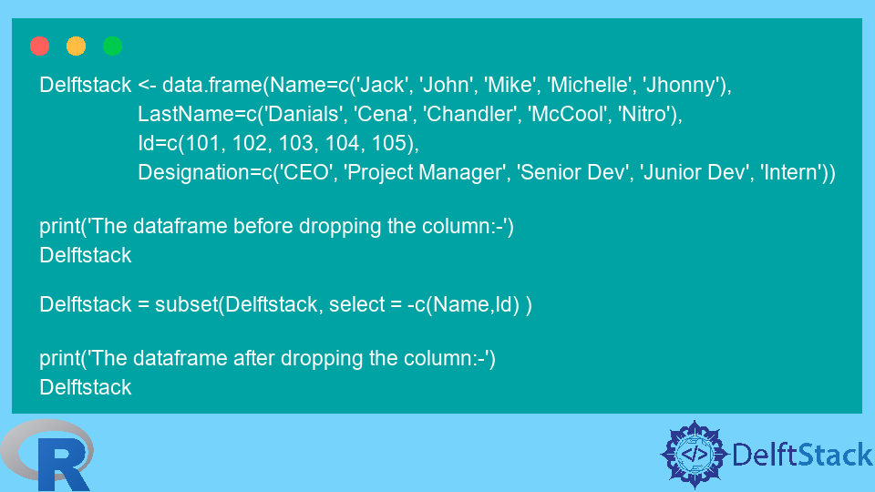 Dataframe Drop Column By Name